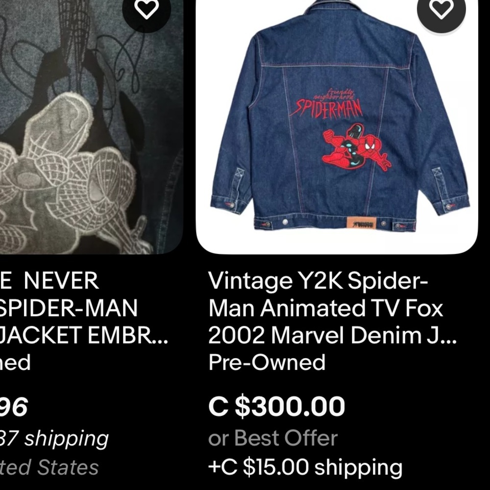 Vintage 2003 Spider-Man Denim Jacket / Large / Beige - Picture 14 of 15